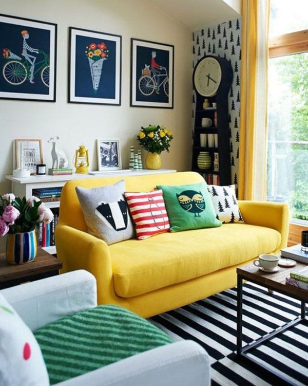 phong khach 1 Thiết kế bài trí Sofa màu vàng cho phòng khách tỏa nắng