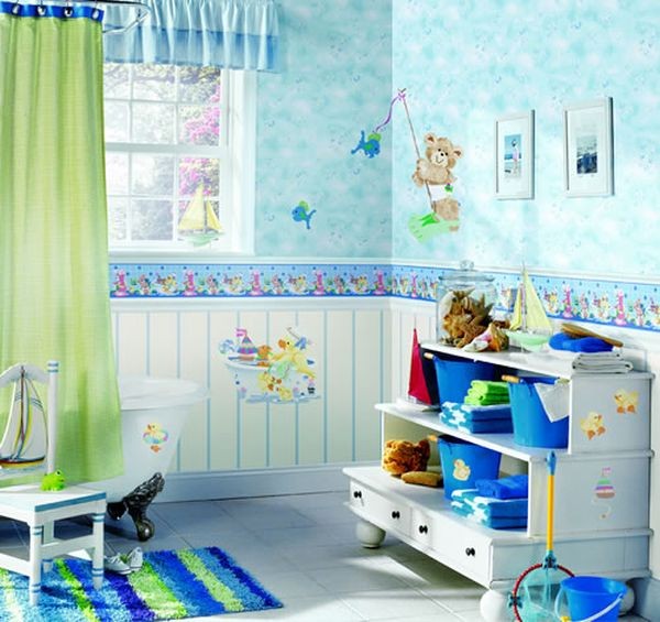 536386trangtriphongtamdaymausa Thiết kế trang trí phòng tắm đầy màu sắc vui nhộn cho bé