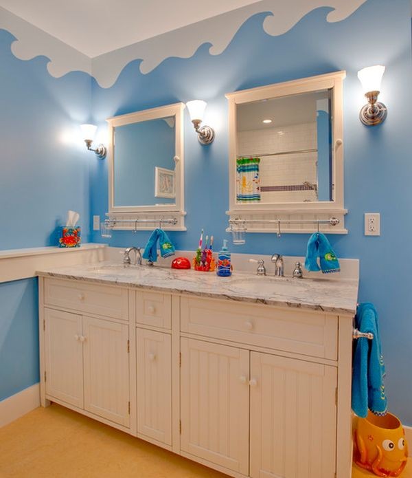 b151fdtrangtriphongtamdaymausa Thiết kế trang trí phòng tắm đầy màu sắc vui nhộn cho bé